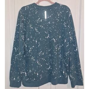 Zelos Size XL Green White Splattered Athletisure Indie Sleaze Running Sweatshirt